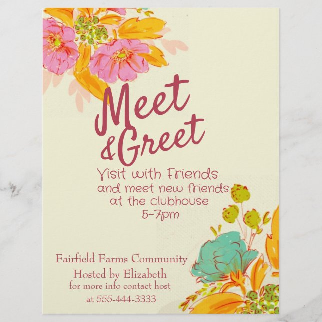 Flyer Reunión y Invitación de invitación de bienvenida (Frente)