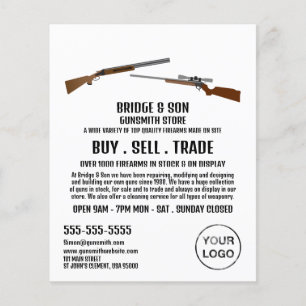 Flyer Rifle & Shotgun, Gunsmith, anuncio de tienda de ar