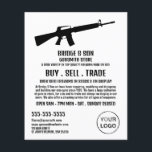Flyer Rifle Silhouette, Gunsmith, anuncio de tienda de a<br><div class="desc">Rifle Silhouette,  Gunsmith,  Gunstore Advertising Flyers By The Business Card Store.</div>
