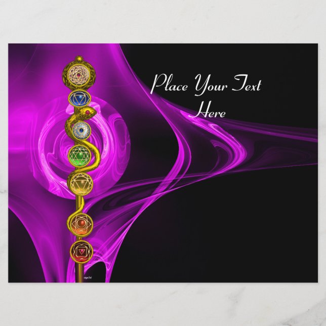 FLYER ROD DE ASCLEPIUS CON 7 CHAKRAS, ENERGÍA ESPIRITUAL (Frente)