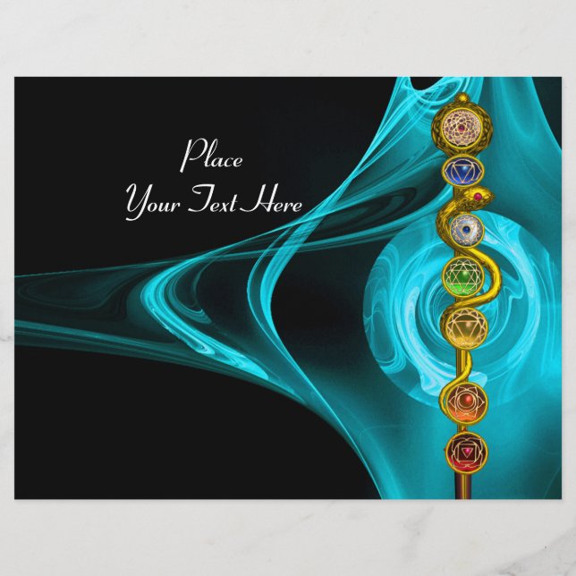 FLYER ROD OF ASCLEPIUS WITH 7 CHAKRAS ,SPIRITUAL ENERGY (Atrás)