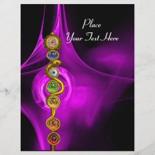 FLYER ROD OF ASCLEPIUS WITH 7 CHAKRAS ,SPIRITUAL ENERGY