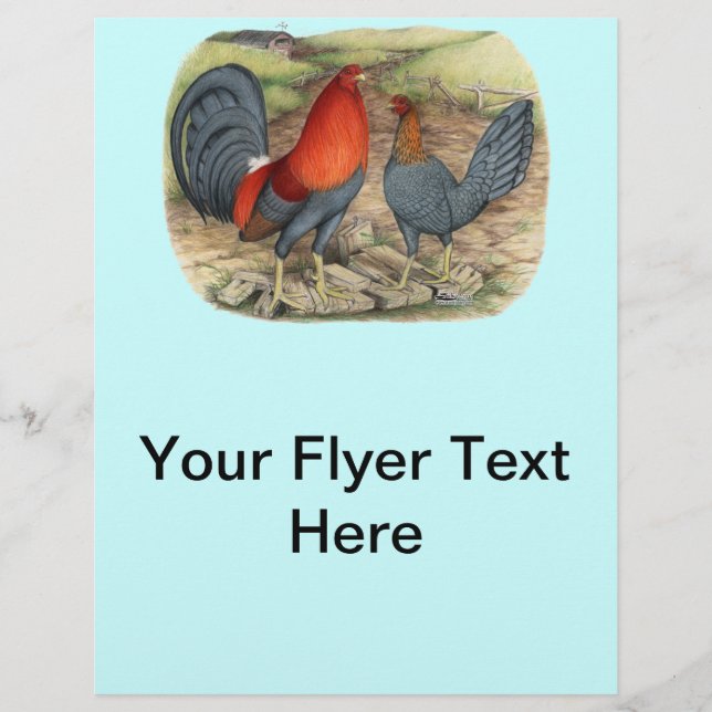 Flyer Rojos azules de juego americano (Frente)