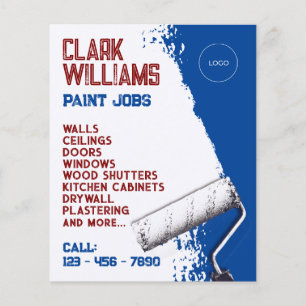 Flyer Roller de pintura con logotipo