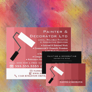 Flyer Rollo rosa de ormbre y pintura, pintador y decorad