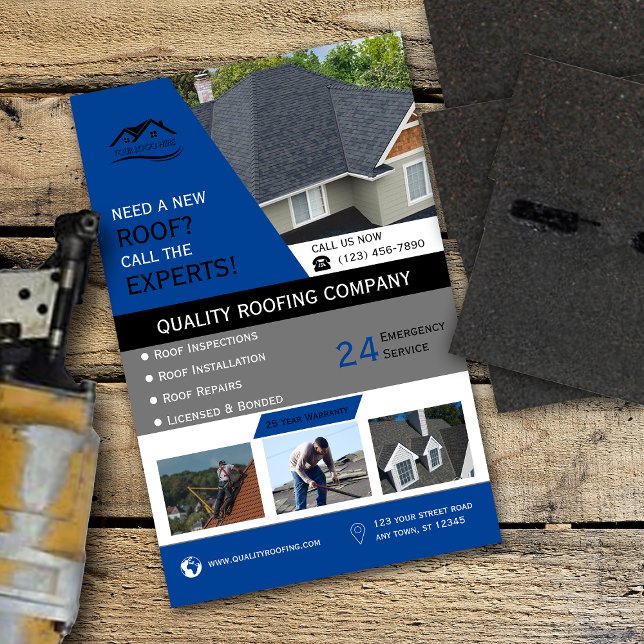 Flyer Roofing Business Blue (Subido por el creador)