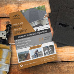 Flyer Roofing Business Gold<br><div class="desc">Diseñado para el propietario, gerente o empleado de la empresa de tejados. Todos los textos y fotos son 100% personalizable. Este producto es una excelente manera de promocionar su negocio y generar ventas. Por 1Bizchoice (derechos reservados).</div>