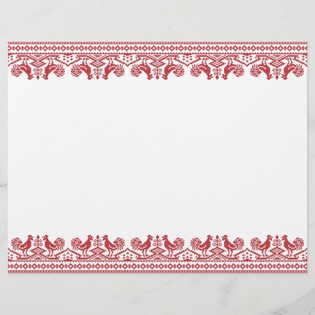 Flyer Roosters rojos costillan el patrón ruso (Frente)