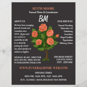 Flyer Rosa Bush, Funeral Home, Directores