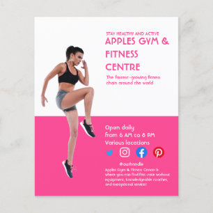 Flyer rosa caliente Foto entrenador personal de gimnasio