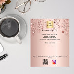 Flyer Rosa de estrellas de oro logotipo de negocios qr c<br><div class="desc">Personalice y agregue su logotipo comercial,  nombre,  dirección,  texto,  su propio código QR a su cuenta de Instagram. Fondo de degradado de oro subió,  decorado con estrellas.</div>