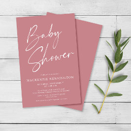 Flyer Rosa de guiones simples de presupuesto Baby Shower