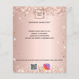 Flyer rosa de instagram de código qr del logotipo de neg