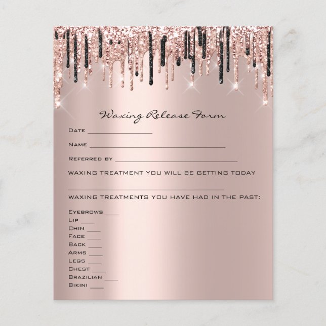 Flyer Rosa de liberación de responsabilidad por depilaci (Frente)