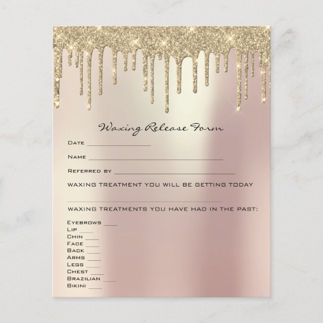 Flyer Rosa de liberación de responsabilidad por depilaci (Frente)