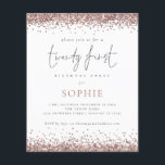 Flyer ROSA de moda de PAPER Purpurina de oro 21ª invitac<br><div class="desc">Una alternativa de PAPER (no tarjeta) de gran valor SIN ENVELOPES a un tamaño menor de 4, 5" x 5, 6" y a un precio económico. (Los sobres estándar A6 son el tamaño más próximo a caber) Papel Trendy Rosa Gold Purpurina 21st Party invitación. Un borde de rosa purpurina de...</div>