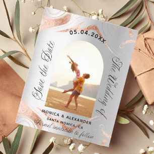 Flyer Rosa de plata foto presupuesto boda excepto la fec