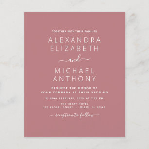 Flyer Rosa de presupuesto Boda con invitación fotográfi