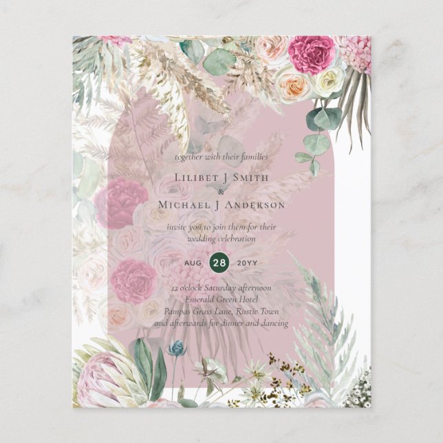 Flyer ROSA DE PRESUPUESTO Boda de Grasa Pampas (Frente)