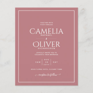 Flyer ROSA DE PRESUPUESTO Boda MONOCRÓMICA