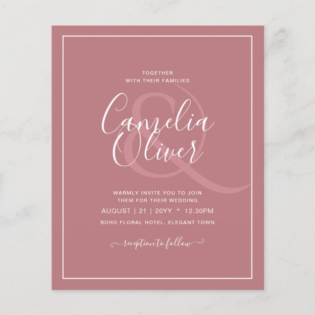 Flyer ROSA DE PRESUPUESTO Boda MONOCROMO (Frente)