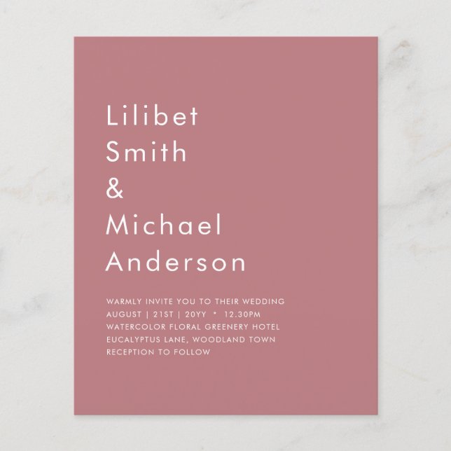 Flyer ROSA DE PRESUPUESTO Boda MONOCROMO (Frente)