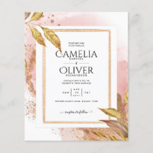 ROSA DE PRESUPUESTO Oro Saltos Boda Invitar Código