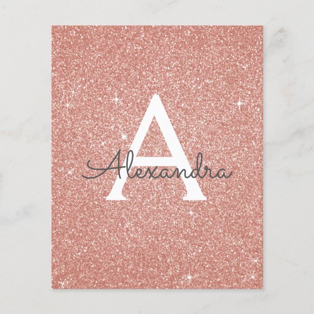 Flyer Rosa de presupuesto Purpurina de oro 13 cumpleaños (Frente)