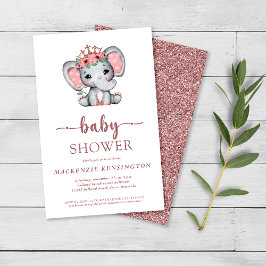 Flyer Rosa de presupuesto Purpurina elefante bebé niña F
