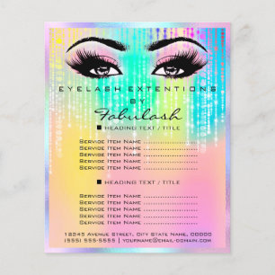 Flyer Rosa de salón de belleza maquillaje Holograph Unic