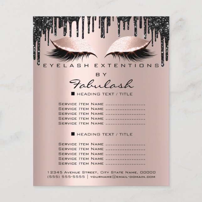 Flyer Rosa de salón de belleza maquillaje Perforaciones  (Frente)