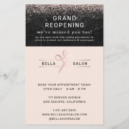 Flyer Rosa Gold Hair Salon Grand ReOpening Covid Safety