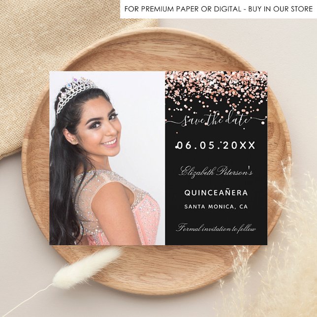 Flyer Rosa negro de Quinceanera presupuesto para guardar (Subido por el creador)
