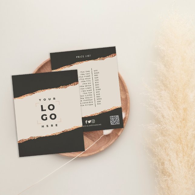 Flyer Rosa oro negro elegante moderno precio giratorio c (Subido por el creador)