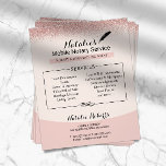 Flyer Rosa Purpurina de oro del agente de firma de prést<br><div class="desc">Agente de firma de préstamos notariales Rosa Volantes Purpurinas de oro.</div>