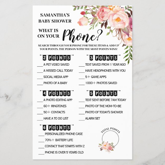 Flyer Rosa ¿Qué hay en tu tarjeta de ducha de teléfono? (Frente)