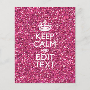 Flyer Rosa rosa personalizado MANTENGA CALMA Y Tu Texto