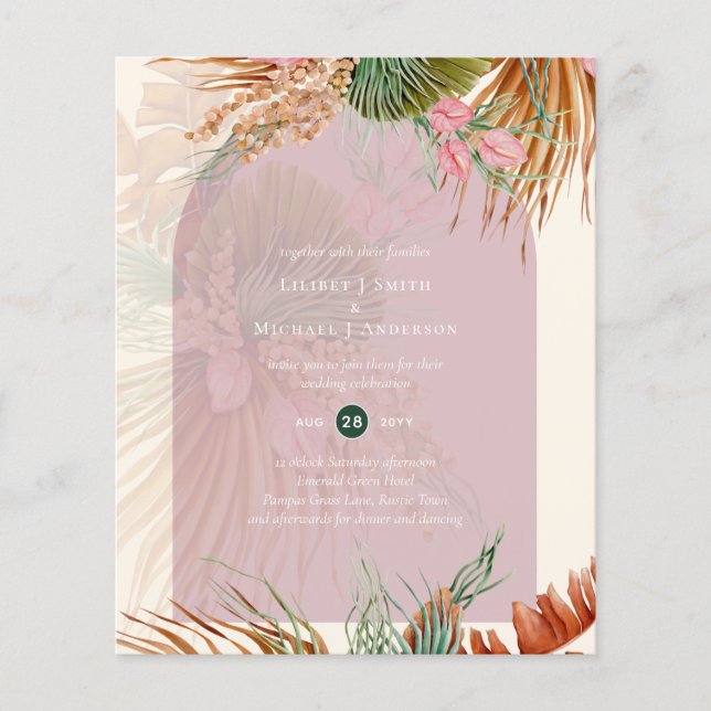 Flyer ROSA  Tropical Pampas Boda de Grasa (Frente)