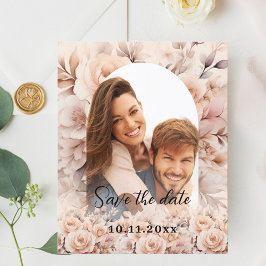 Flyer Rosas de melocotón crema foto boda de arco Guardar