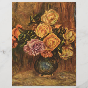 Flyer Rosas de Renoir frente a una cortina azul (1908)