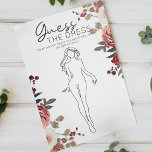 Flyer Rosas florales rojos de Rubor en juego de novias a<br><div class="desc">Adivinen el juego de la ducha de novia. Dale a cada huésped una tarjeta y haz que adivinen que dibujarán lo que piensan que la futura novia se pondrá en su día de bodas. Watercolor Rojo y Rubor Floral. Los elementos coincidentes para completar la colección de eventos están disponibles en...</div>