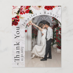 Flyer Rosas Rubor Photo Budget Boda Gracias tarjeta