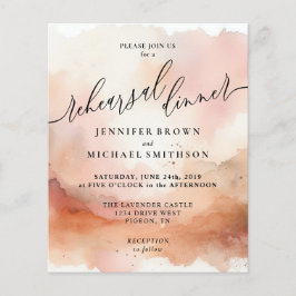 Flyer RoseGold Earthtone Watercolor Ensayo Cena