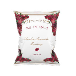 Flyer Roses rojos Quinceañera Chap Bag Wrapper