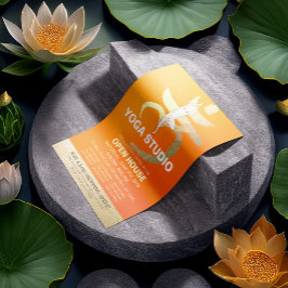 Flyer RÓTULO Chakra raíz de la mediación de la casa abie