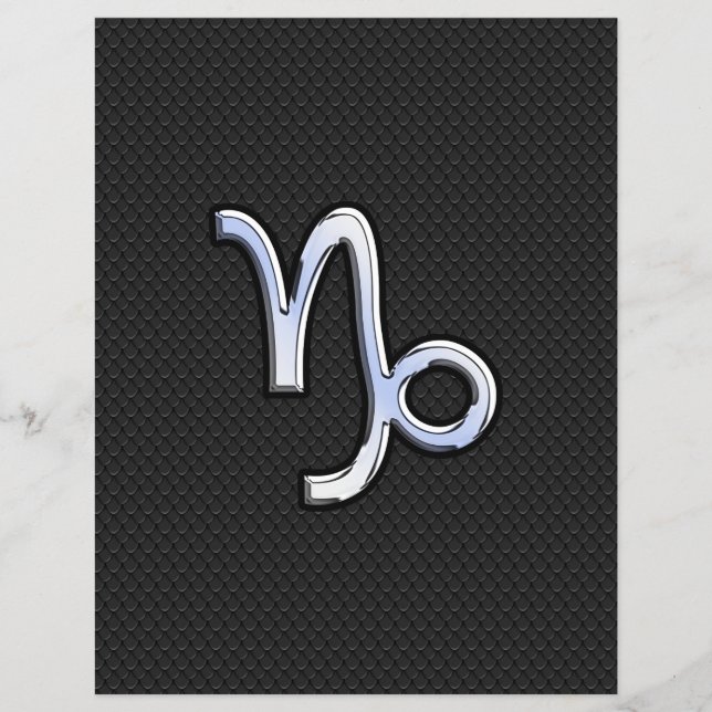 Flyer Rótulo cromado como Capricorn Zodiac al estilo de  (Frente)