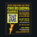 Flyer Rótulo de código QR animador, clases animadoras<br><div class="desc">Rótulo De Código QR De CheerLeader,  Clases De Alegría De Volantes Publicitarios Por La Tienda De Tarjetas De Negocios.</div>