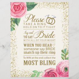 Flyer Rótulo de juego de ducha de novia - 8,5x11