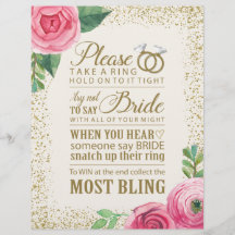 Rótulo de juego de ducha de novia - 8,5x11