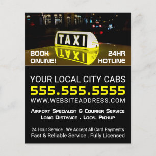 Flyer Rótulo de taxi, empresa de taxi con lista de preci